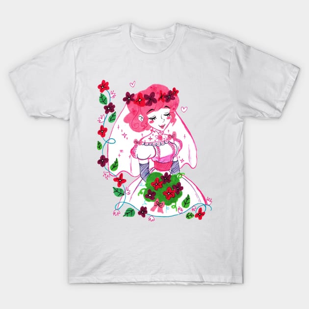 Pink Haired Bride T-Shirt by saradaboru